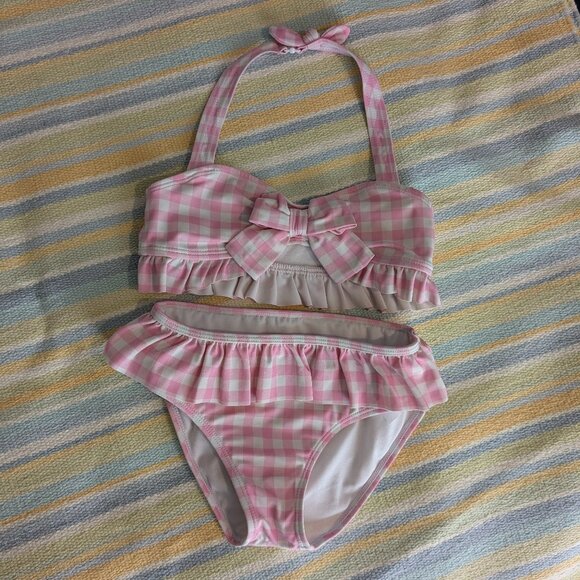 ⭐ Janie and Jack pink gingham bikini size 7 - Picture 1 of 7